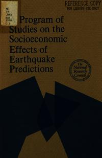 Cover Image: Program of Studies on the Socioeconomic Effects of Earthquake Predictions