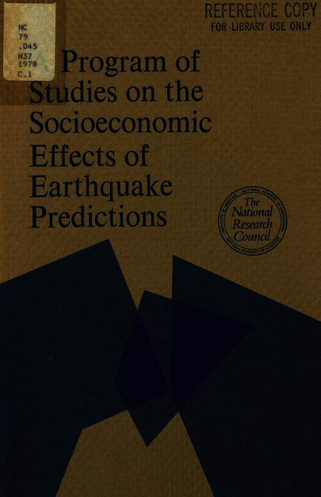 Program of Studies on the Socioeconomic Effects of Earthquake Predictions
