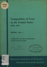 Cover Image: Composition of Corn in the United States, 1946-1947
