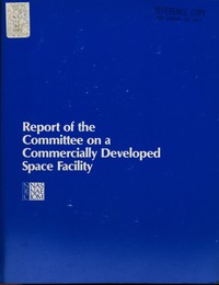 Cover Image:Report of the Committee on a Commercially Developed Space Facility