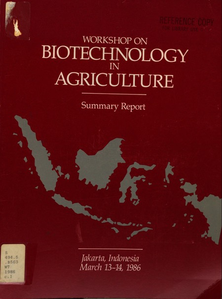 Cover: Workshop on Biotechnology in Agriculture: Summary Report, Jakarta, Indonesia, March 13-14, 1986