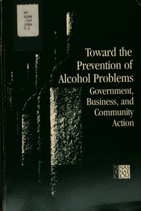 Cover Image: Toward the Prevention of Alcohol Problems