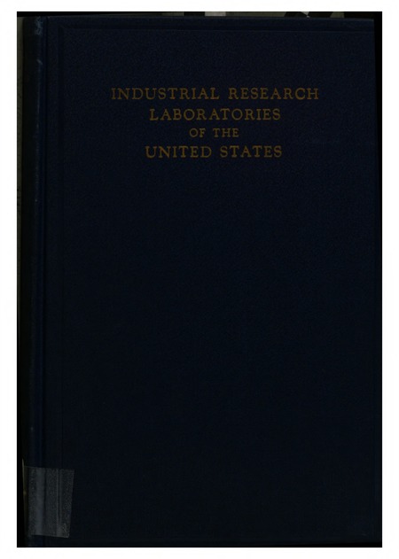 Industrial Research Laboratories of the United States, Including Consulting Research Laboratories