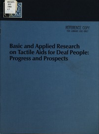 Cover Image: Basic and Applied Research on Tactile Aids for Deaf People