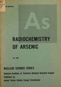 Cover Image: Radiochemistry of Arsenic, by Harold C. Beard