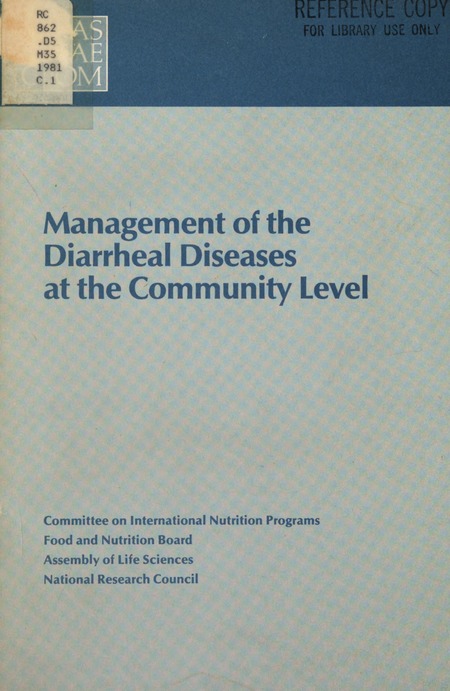 Cover: Management of the Diarrheal Diseases at the Community Level