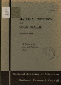 Cover Image: Maternal Nutrition and Child Health