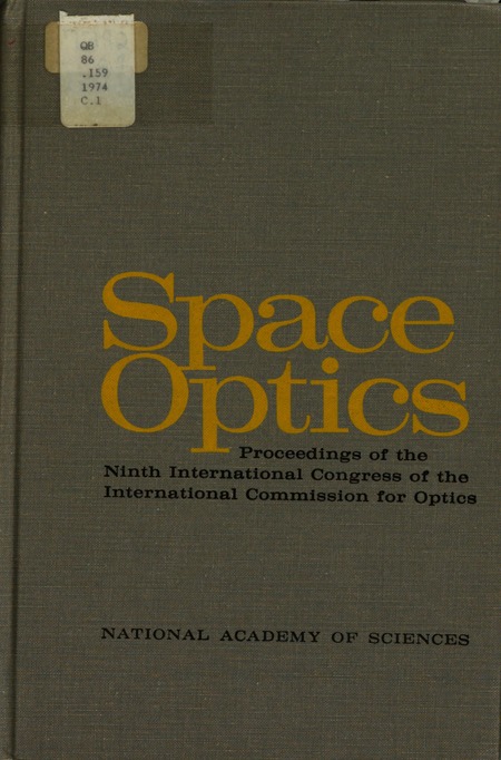 Cover: Space Optics: Proceedings of the Ninth International Congress of the International Commission for Optics (Ico IX)
