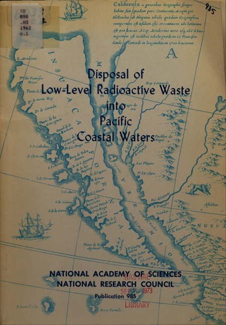 Disposal of Low-Level Radioactive Waste Into Pacific Coastal Waters