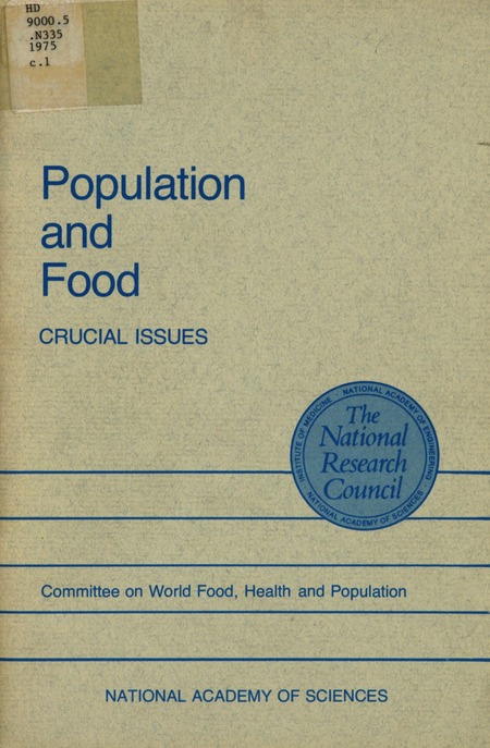 Cover: Population and Food: Crucial Issues