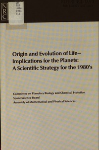 Cover Image: Origin and Evolution of Life