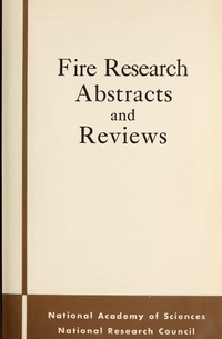 Cover Image: Fire Research Abstracts and Reviews, Volume 3