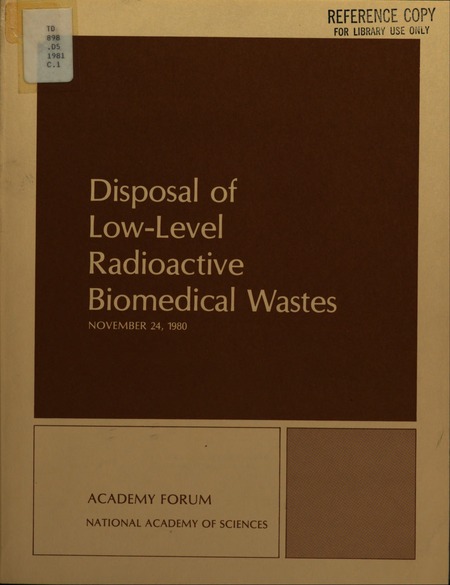 Disposal of Low-Level Radioactive Biomedical Wastes