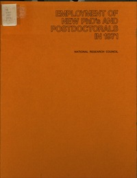 Cover Image: Employment of New PhD'S and Postdoctorals in 1971
