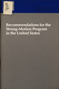 Cover Image: Recommendations for the Strong-Motion Program in the United States