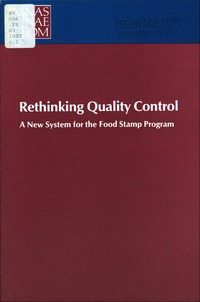 Rethinking Quality Control: A New System for the Food Stamp Program