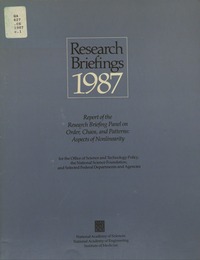Cover Image: Research Briefings, 1987