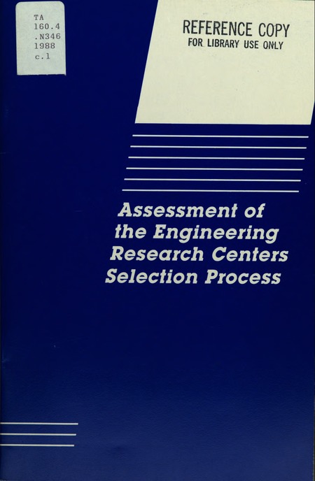 Cover: Assessment of the Engineering Research Centers' Selection Process