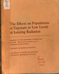 Cover Image:Effects on Populations of Exposure to Low Levels of Ionizing Radiation