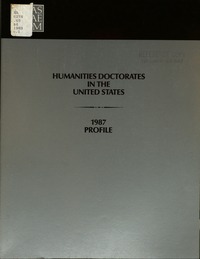 Cover Image: Humanities Doctorates in the United States