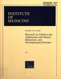 Research on Children and Adolescents With Mental, Behavioral, and Developmental Disorders: Mobilizing a National Initiative