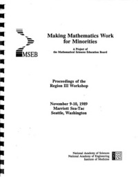 Cover Image:Making Mathematics Work for Minorities