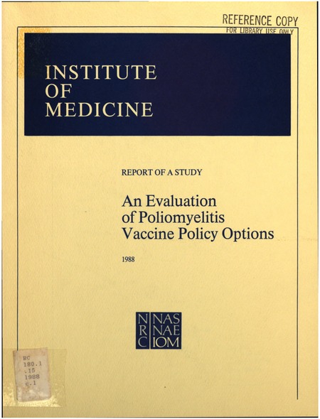 Cover: An Evaluation of Poliomyelitis Vaccine Policy Options