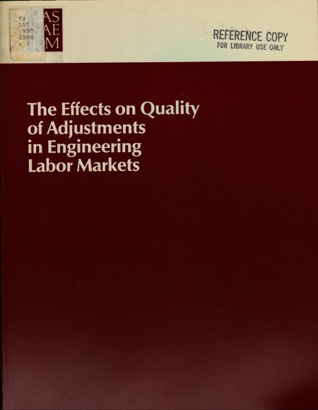 Cover: The Effects on Quality of Adjustments in Engineering Labor Markets