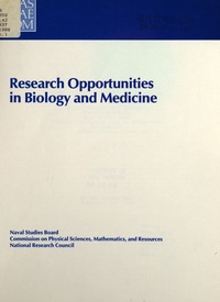 Cover Image: Research Opportunities in Biology and Medicine