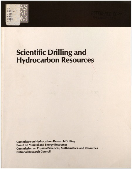 Cover: Scientific Drilling and Hydrocarbon Resources