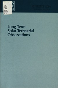 Cover Image: Long-Term Solar-Terrestrial Observations