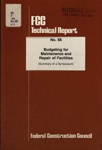 Cover Image: Budgeting for Maintenance and Repair of Facilities