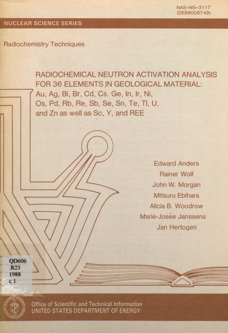 Radiochemical Neutron Activation Analysis for 36 Elements in Geological Material: Au, Ag, Bi, Br, Cd, Cs, Ge, In, Ir, Ni, Os, Pd, Rb, Re, Sb, Se, Sn, Te, Tl, U, and Zn as well as Sc, Y, and REE