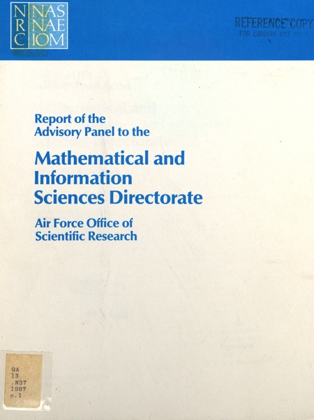Cover: Report of the Advisory Panel to the Mathematical and Information Sciences Directorate
