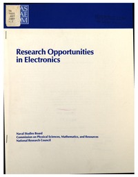 Cover Image:Research Opportunities in Electronics