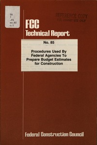 Cover Image: Procedures Used by Federal Agencies to Prepare Budget Estimates for Construction