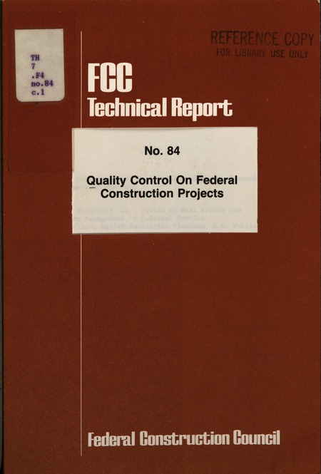 Cover: Quality Control on Federal Construction Projects