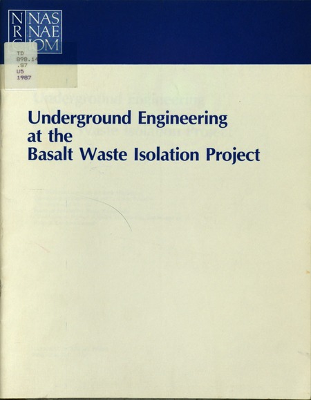 Underground Engineering at the Basalt Waste Isolation Project