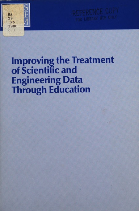 Improving the Treatment of Scientific and Engineering Data Through Education