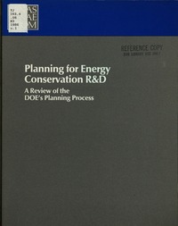 Cover Image: Planning for Energy Conservation R&D