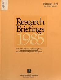 Cover Image: Research Briefings, 1985