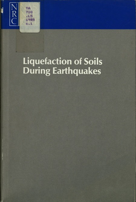 Cover: Liquefaction of Soils During Earthquakes