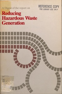 Cover Image: NRC Staff Prepared Digest of the Report on Reducing Hazardous Waste Generation
