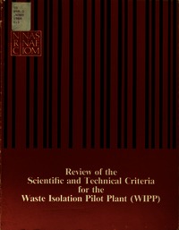 Cover Image: Review of the Scientific and Technical Criteria for the Waste Isolation Pilot Plant (WIPP)