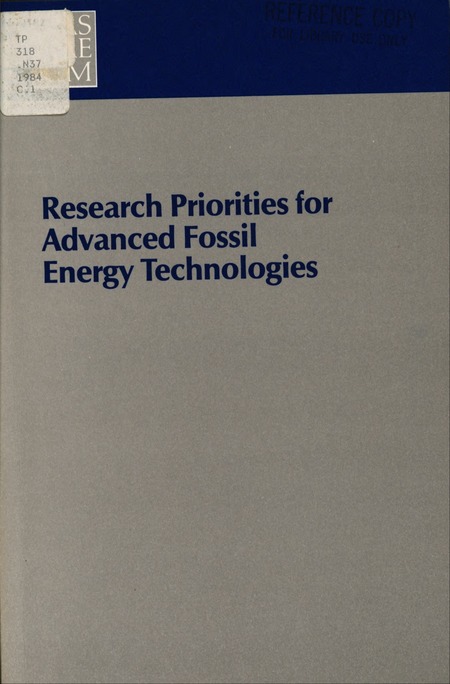 Research Priorities for Advanced Fossil Energy Technologies: A Report