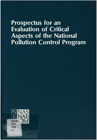 Cover Image: Prospectus for an Evaluation of Critical Aspects of the National Pollution Control Program