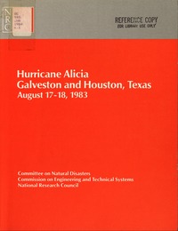 Cover Image: Hurricane Alicia, Galveston and Houston, Texas, August 17-18, 1983