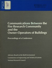 Cover Image: Communications Between the Fire Research Community and the Owner-Operators of Buildings