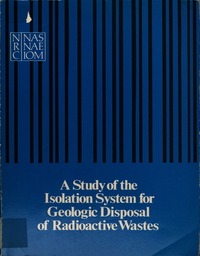 Cover Image: A Study of the Isolation System for Geologic Disposal of Radioactive Wastes