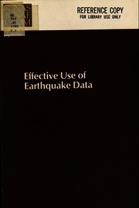 Cover Image: Effective Use of Earthquake Data